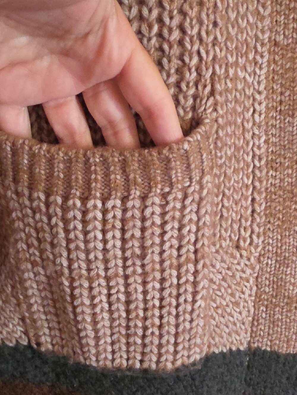torrid Pink, Beige & Brown Hooded Colorblock Long Cardigan - Picture 5 of 7